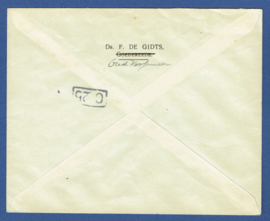 Firma cover met langstempel OUD-VOSSEMEER op roltanding naar Apeldoorn.