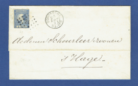 Puntstempel 29 en 2-letterstempel DORDRECHT op briefomslag naar "s GRAVENHAGE.