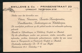 Firma briefkaart UTRECHT 1922 met vlagstempel UTRECHT naar Den Haag.