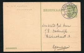 Firma briefkaart GRONINGEN 1927 met kortebalkstempel GRONINGEN. Lokaal verzonden.