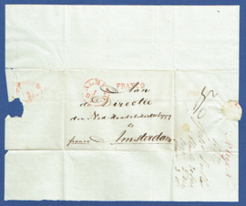 ALMELO 1835. Briefomslag ALMELO FRANCO naar AMSTERDAM.