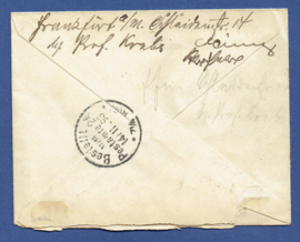 Cover met mengfrankering emissie 1876 en 1891 met traject stempel ZWOLLE - ENSCHEDE naar Duitsland.