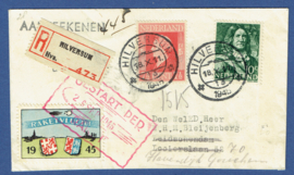 Raket post Hilversum 1945. Gestart per 2 september 1945. Hilversum GORINCHEM. Rocket flight.