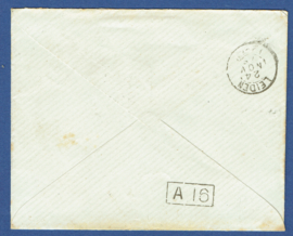 VELP, Haltestempel VELP en traject kleinrondstempel ARNH: - OLDENZ: op cover naar LEIDEN.