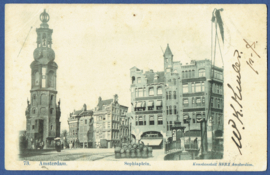 AMSTERDAM, Sophiaplein. Gelopen kaart met kleinrondstempel AMSTERDAM 9.