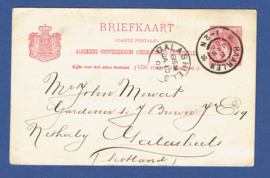 Particulier postwaardestuk OVERVEEN 1902. ROOZEN van MEERBEECK van HAARLEM naar Schotland.