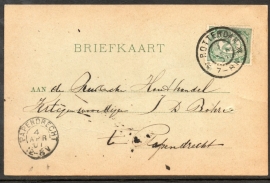 Briefkaart met grootrondstempel ROTTERDAM naar PAPENDRECHT.
