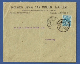 Firma cover HAARLEM 1904 van HAARLEM naar Nurnburg, Duitsland.