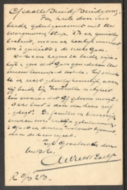 G - Briefkaart met langebalkstempel RIJNSBURG naar Hillegom.