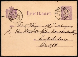 G - Briefkaart met kleinrondstempel NIJMEGEN naar DELFT.