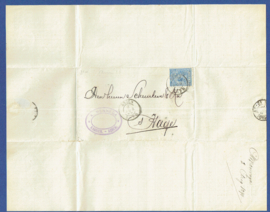 Firma vouwbrief ASSEN 1894 van ASSEN naar 's GRAVENHAGE.
