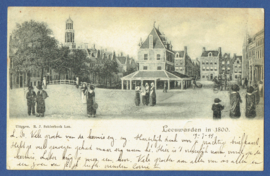 LEEUWARDEN, Leeuwarden in 1800. Gelopen kaart.