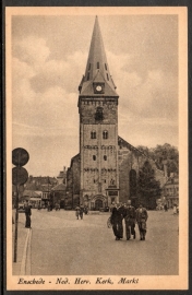 ENSCHEDE, Ned. Herv. Kerk, Markt. Ongelopen kaart.