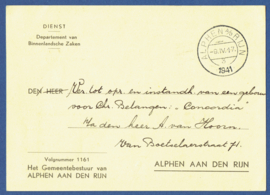 Dienst, Gemeentebestuur ALPHEN a/d RIJN 1941.