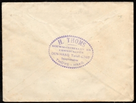 Cover met kortebalkstempel `s GRAVENHAGE naar Duitsland. Met EXPRESSE, FREI GEGEBEN en BRIEVENBUS stempel