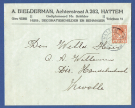 Firma cover HATTEM 1930 van HATTEM naar ZWOLLE.