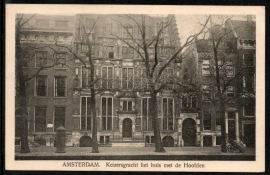 AMSTERDAM, Keizersgracht het huis met de Hoofden. Gelopen kaart.