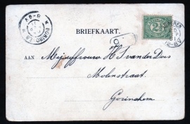 Briefkaart met kleinrondstempel ASPEREN naar GORINGCHEM. Op ansichtkaart De Vorstelijke Familie te Lensahn.