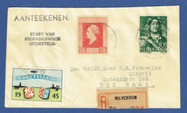 Raket post Hilversum 1945. Gestart per 2 september 1945. Hilversum Rotterdam. Rocket flight.