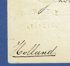 G - Briefkaart Antwoordt kaart van Leipzig naar KEPPEL via DOESBURG. Bedrijfsnaam inslag.