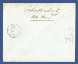 Cover met kortebalkstempel 's GRAVENHAGE FLATGEBOUW DUINWIJCK 1 naar AMSTERDAM. Express.