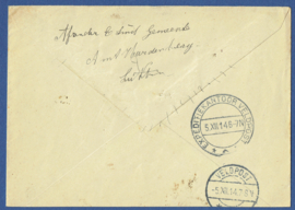 Veldpost cover jubileum 1913 met blokstempel LUTTEN - DEDEMSVAART STATION  naar Veldleger Noord Brabant.