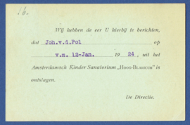 Firma briefkaart BLARICUM met langebalkstempel LAREN naar Vlissingen.