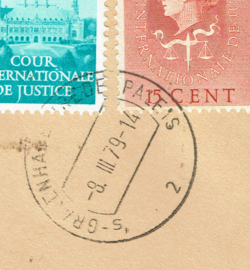 COUR DE JUSTICE. INTERNATIONAL COURT OF JUSTICE. 'S GRAVENHAGE VREDESPALEIS. BRIEF NAAR AMSTERDAM.