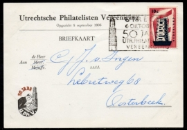 Utrecht 6 oktober 1956 50 jaar Utr. Philatelistenvereeniging.