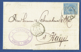 Firma vouwbrief ASSEN 1894 van ASSEN naar 's GRAVENHAGE.