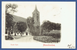 MONNIKENDAM. Groote Kerk. Gelopen kaart.