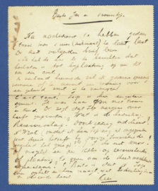 Postblad G 14 met langebalkstempel DELFZIJL naar Velp.