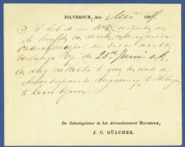 Dienst, HILVERSUM 1884 naar 's Graveland. Haltestempel HILVERSUM.
