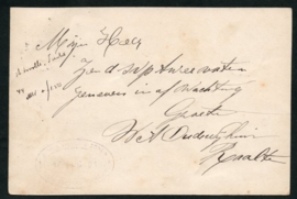 Particulier postwaardestuk bedrukt SCHIEDAM. Met kleinrondstempel RAALTE.