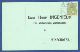 Firma briefkaart Jipsingboermussel (sluis) 1917 met kortebalkstempel TERAPELKANAAL.