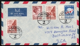 Denemarken. Air mail cover van Kopenhagen naar U.S.A.
