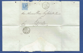 Puntstempel 36 en kleinrondstempel ENSCHEDE op vouwbrief naar Goirle.