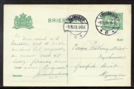 G - Briefkaart met langebalkstempel AMSTERDAM naar NIJMEGEN.