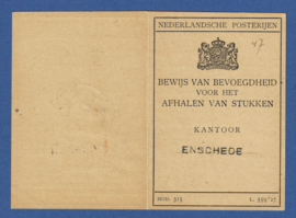 Postbuskaartje ENSCHEDE  1928 met nvph 164.