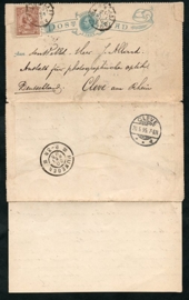 Postblad G 1 met bijfrankering met kleinrondstempel COLIJNSPLAAT naar Cleve, Duitsland.