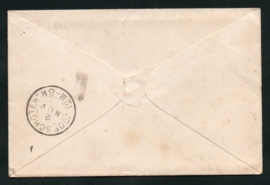 Cover met 2-letterstempel LEEUWARDEN naar VOORSCHOTEN.