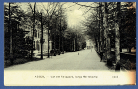 ASSEN, Van der Feitzpark, langs Hertekamp. Gelopen kaart.