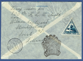 500e VLUCHT NAAR NED. INDIË. 13 NOV. 1937. Soest-Batavia. En retour.