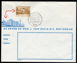 Firma cover ROTTERDAM 1955 met eerste dag afstempeling, niet gelopen.