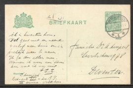 G - Briefkaart met langebalkstempel `s HERTOGENBOSCH naar Deventer.