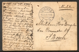 Langebalkstempel DINTHER naar `s Hertogenbosch.