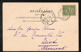 Briefkaart met kleinrondstempel STAPHORST naar ZEIST op ansichtkaart Staphorst.