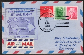 FIRST INTER ISLAND JET MAIL FLIGHT, LIHUE, HAWAII. 1 APRIL 1966.