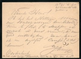 G - Briefkaart met 2-letterstempel OOSTERBEEK naar LEEUWARDEN.