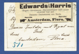 G-Briefkaart met krantenknipsel met succeswensen aan de achterzijde. AMSTERDAM naar Dusseldorf. Proefstempel AMSTERDAM.